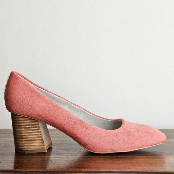 Greycity Calf Hair Genuine Leather Coral Pump Square Comfortable Heels Size 11 - Picture 12 of 16